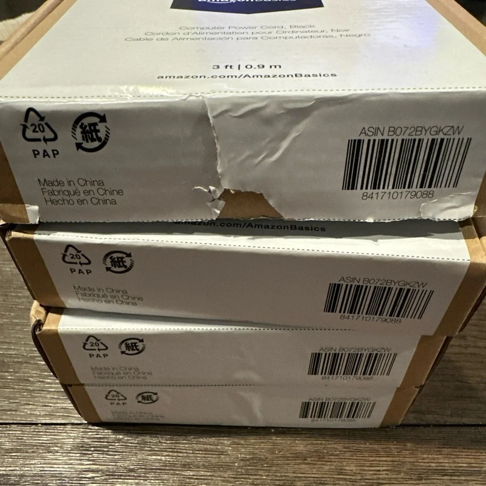 LOT Of 4‎ NEW 3 Ft Computer Power Cords
